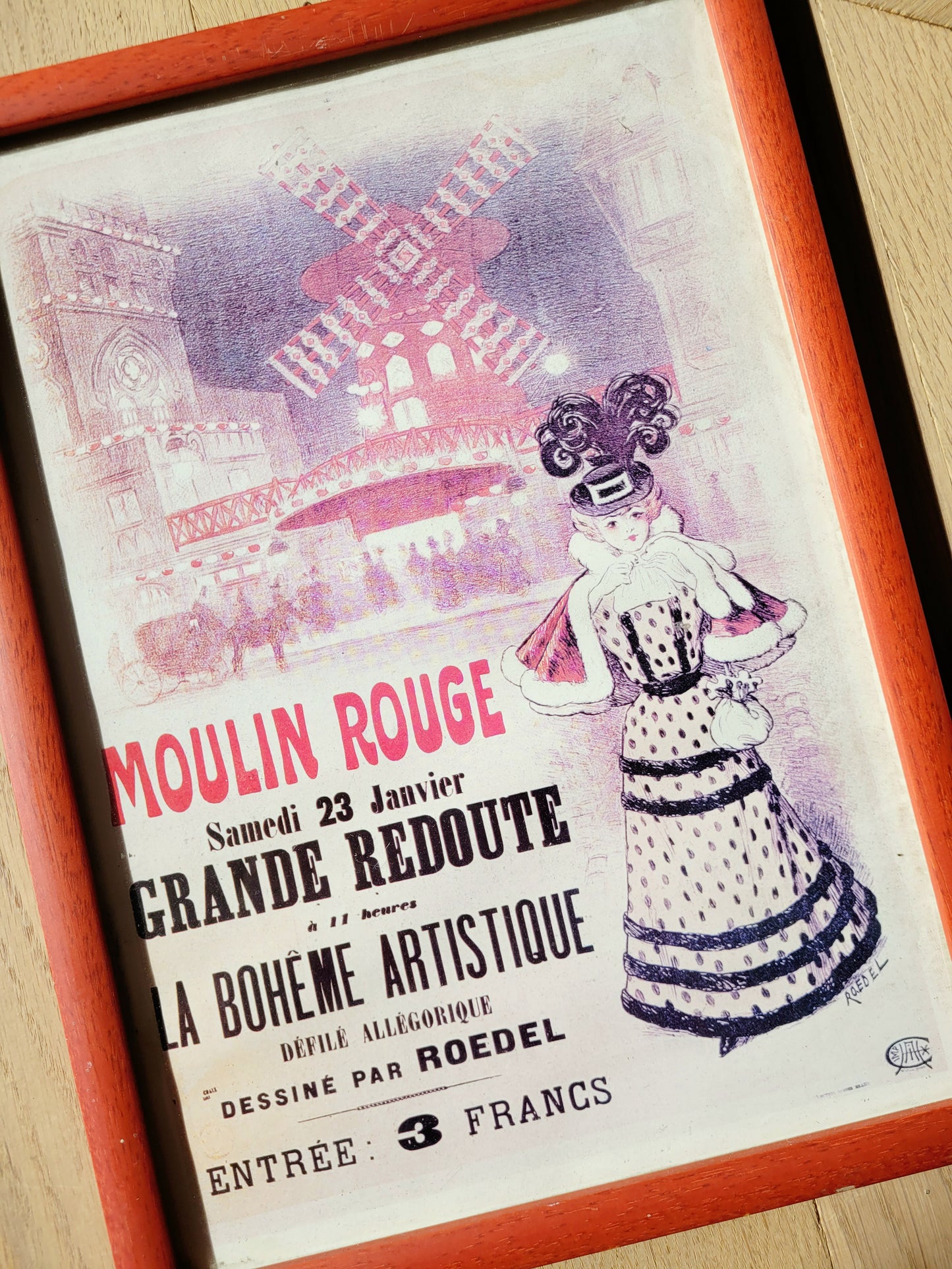 detail of a parisian Moulin Rouge poster (incl. frame)
