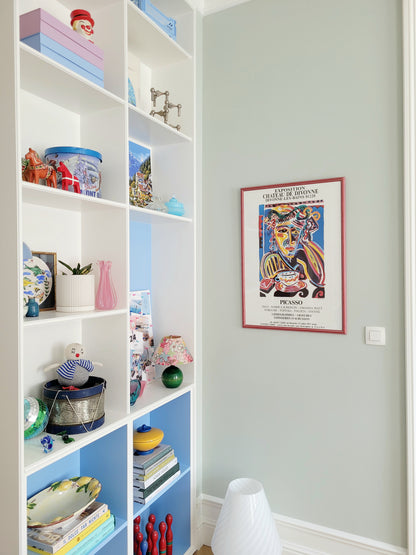 full view of a 1993 art exhibition poster for artists like Picasso, Amanda Watt, Dali, Marie Laurencin, Divonne-les-Bains, France