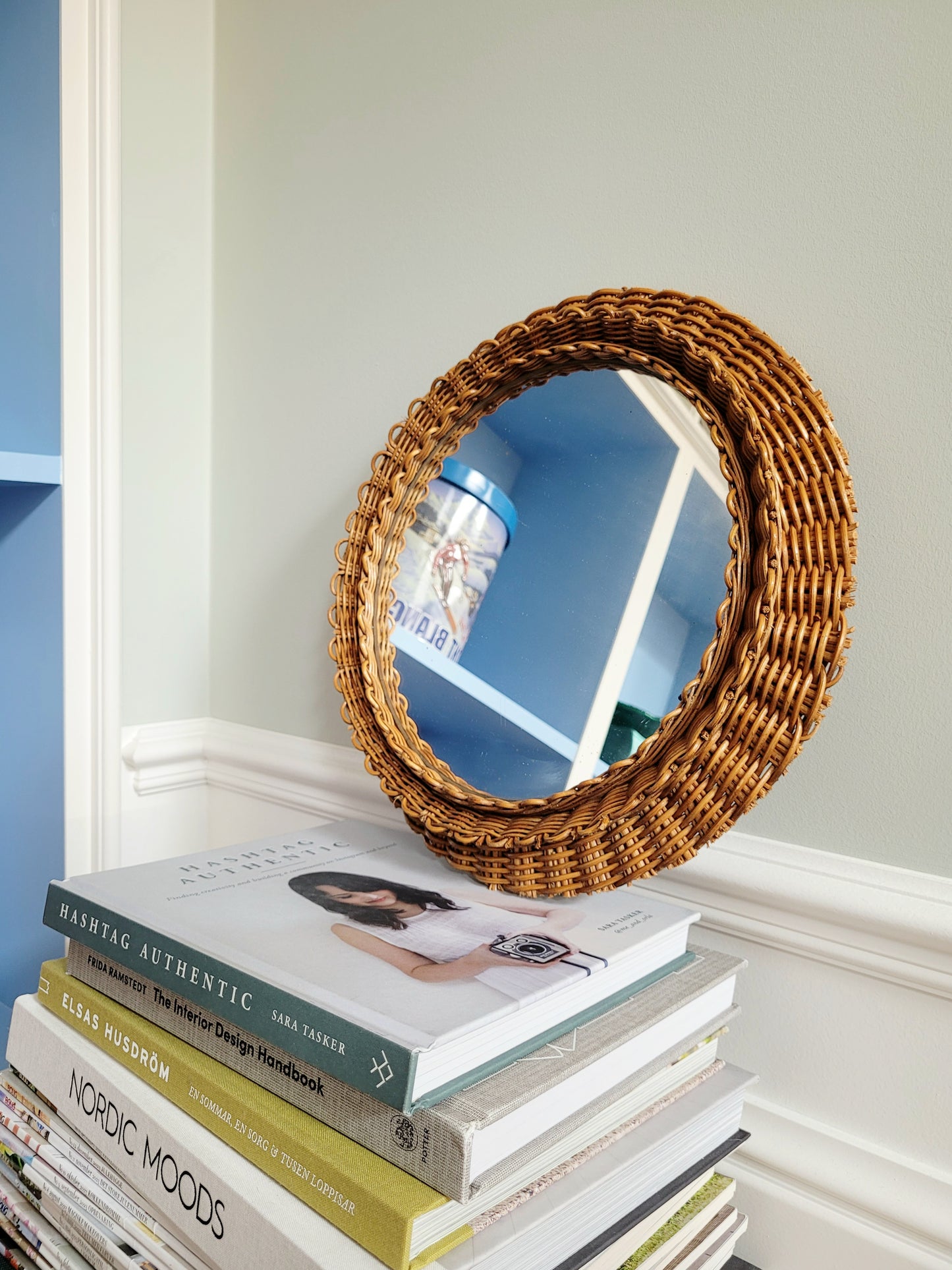 vintage round wall mirror