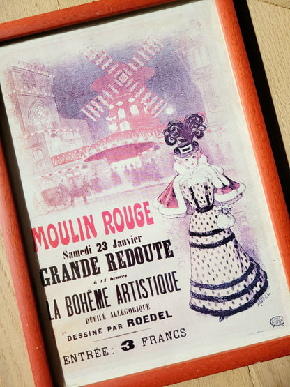 detail of a parisian Moulin Rouge poster (incl. frame)