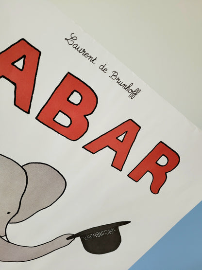 detail of a vintage elephant Babar poster