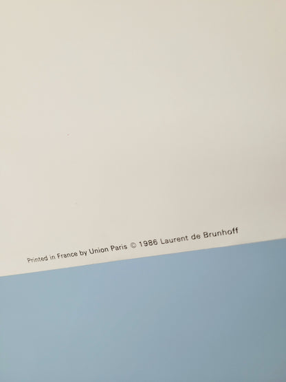 detail of a vintage elephant Babar poster