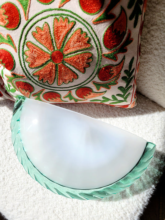 Murano wall light with green rope edge