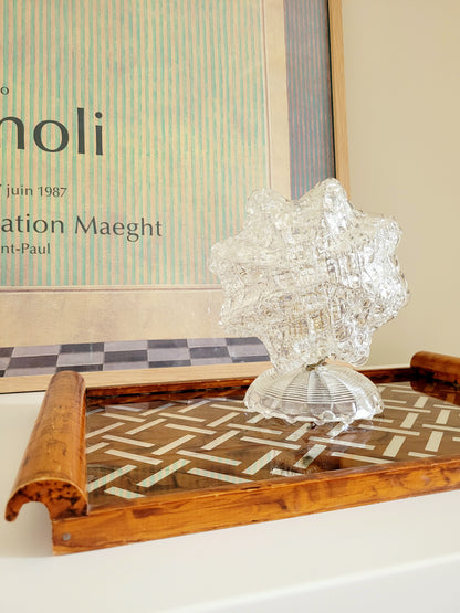 a vintage Murano glass table lamp with starburst shape