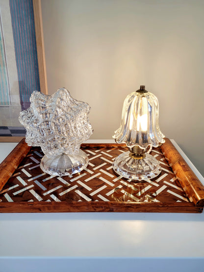 full view of some vintage Murano glass table lamps