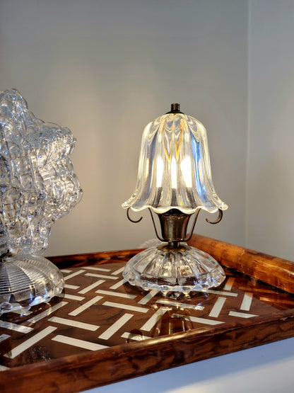 full view of some vintage Murano glass table lamps