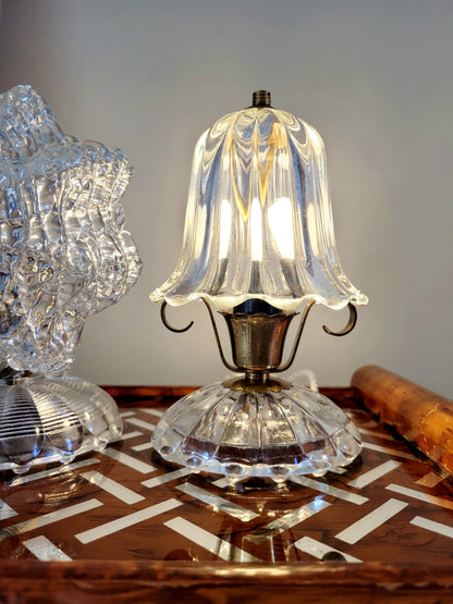 full view of some vintage Murano glass table lamps