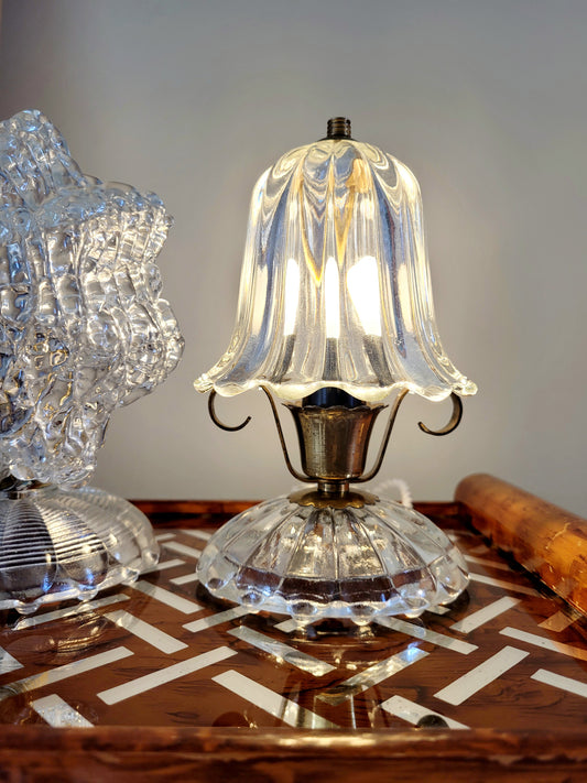 full view of some vintage Murano glass table lamps