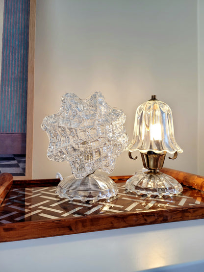 full view of some vintage Murano glass table lamps