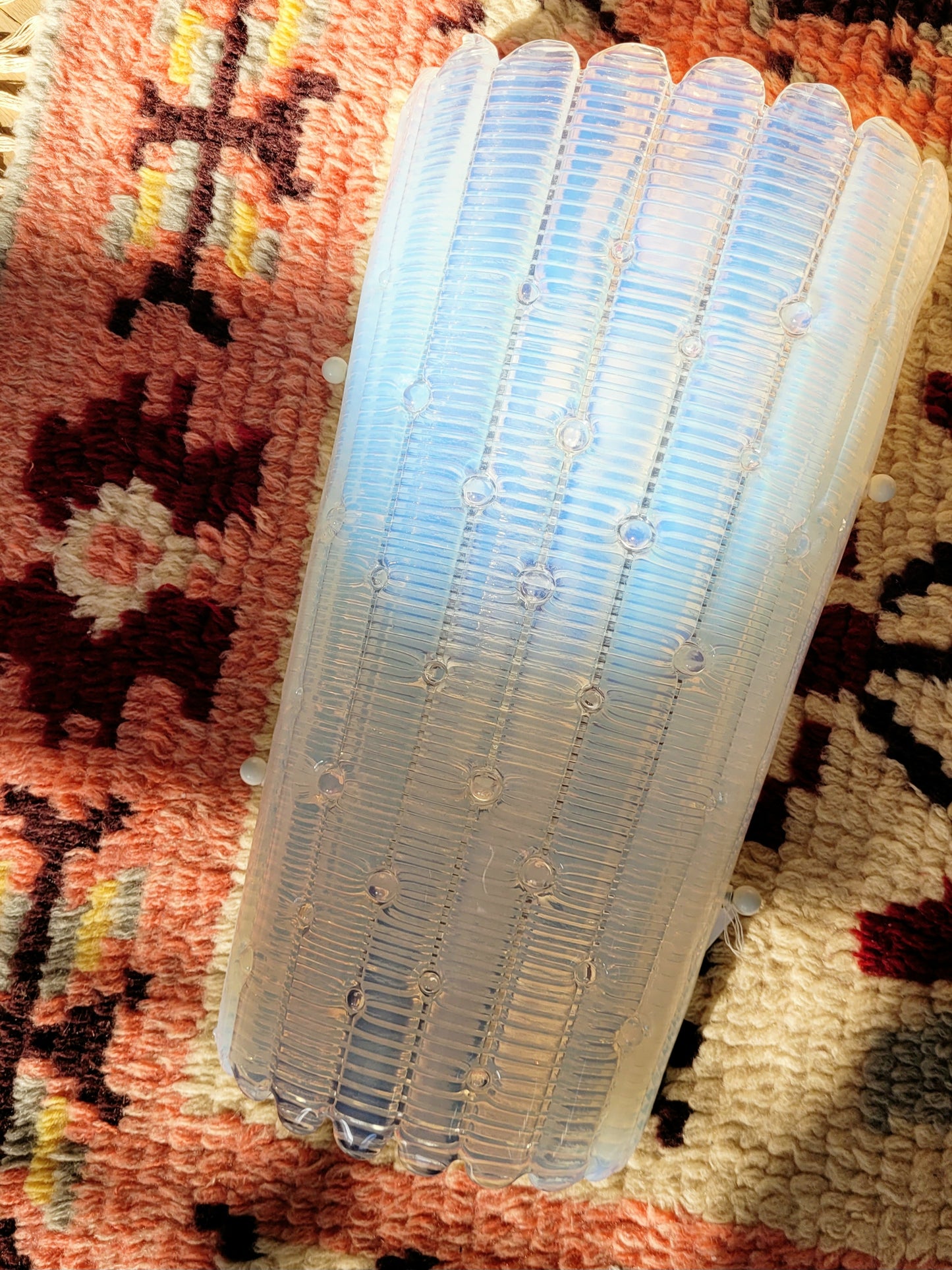 top view of an opalescent Murano glass wall light