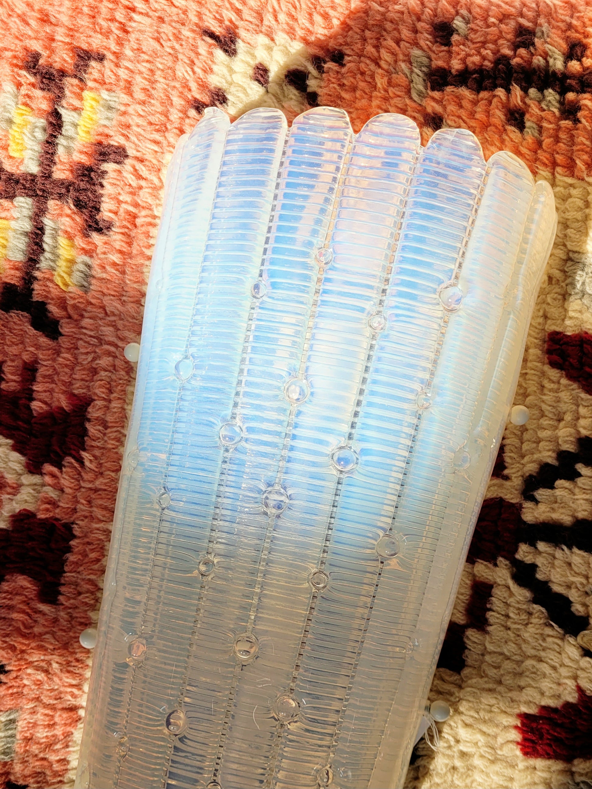 top view of an opalescent Murano glass wall light