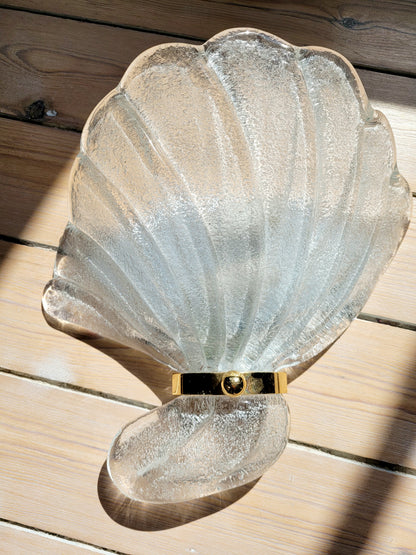 top view of a vintage Murano seashell wall light